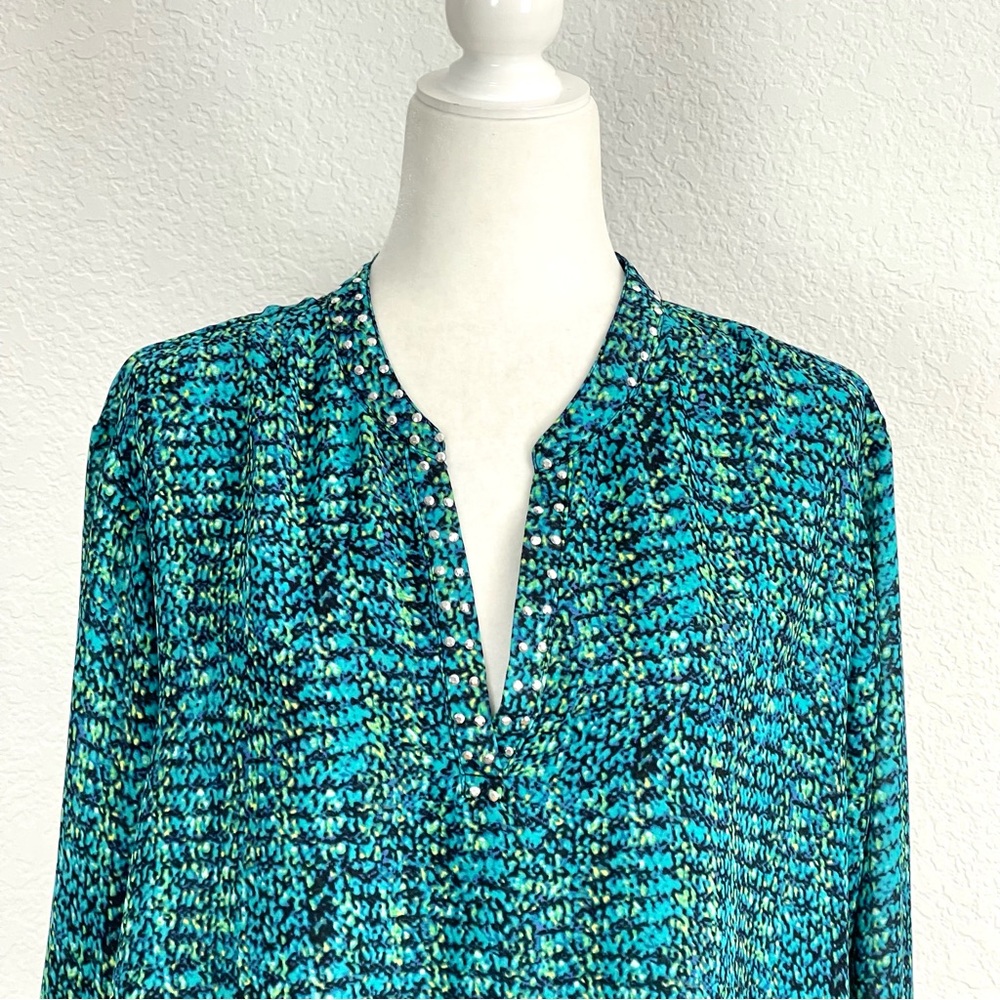 Notations Women's Bandiera Printed Blouse Long Sleeve Size XL - Picture 6 of 10